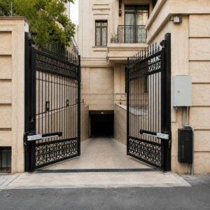 قیمت جک درب برقی پارکینگ در مشهد با موتور بازویی مشکی