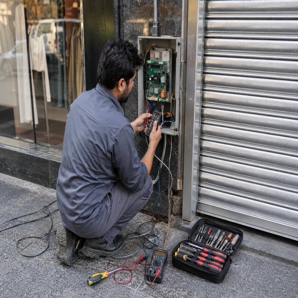 نصب کرکره برقی درب ورودی آپارتمان در مشهد