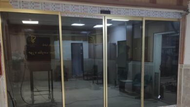 9 نمونه درب اتوماتیک شیشه ای دو لنگه کشویی در مشهد