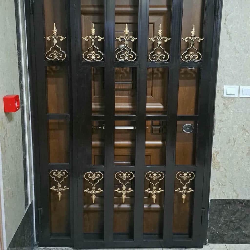خرید درب آکاردئونی پنج گل دوبل با تسمه تقویت‌شده در مشهد