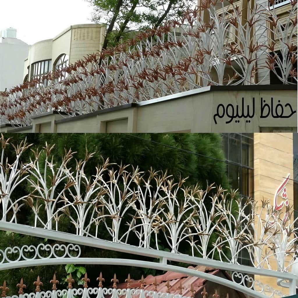 اجرای حفاظ روی دیوار باغ در کنج محوطه در مشهد