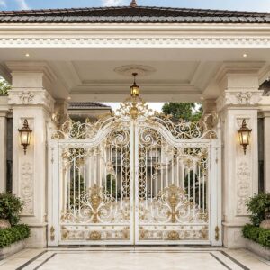 14 مدل درب حیاط طرح چوب فلزی در مشهد