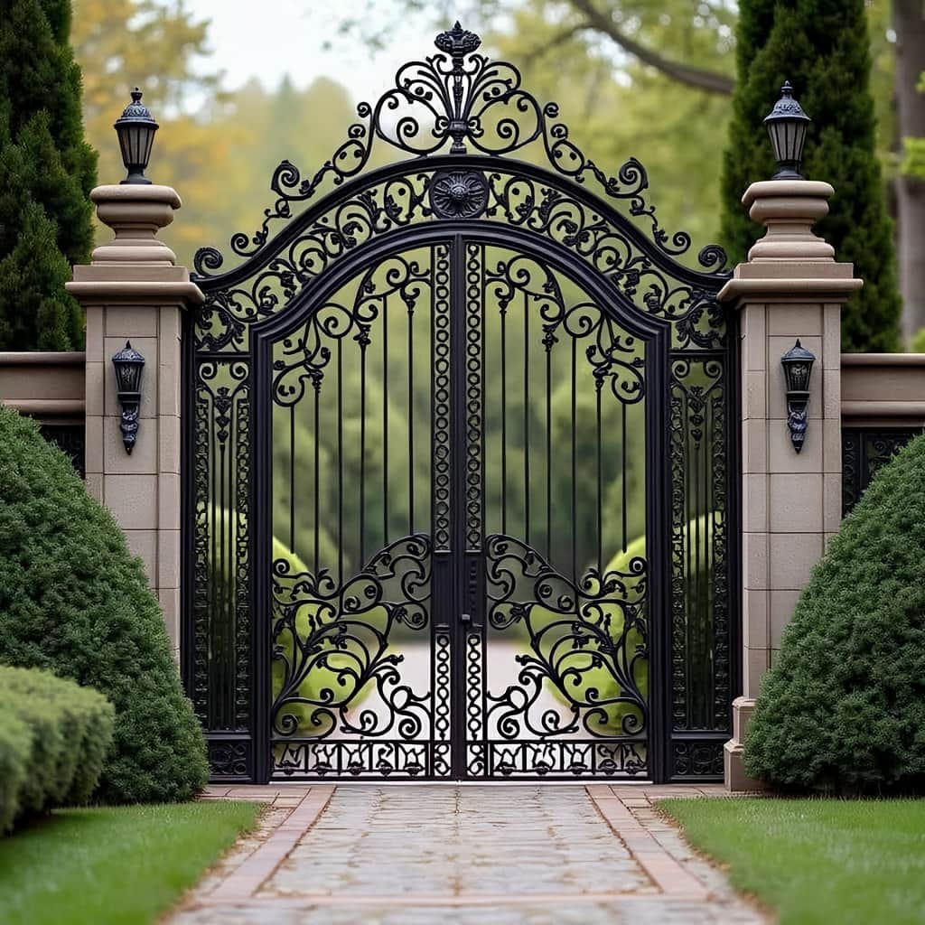 فروش درب فرفورژه ویلایی قوسی برای حیاط در مشهد