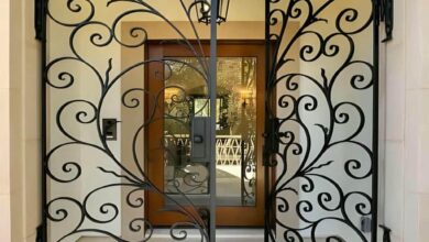 8 طرح درب پارکینگ برش لیزری طرح هندسی در مشهد