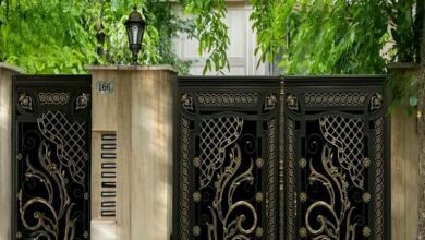 12 نمونه درب ساختمان مدرن نمای سنگ در مشهد