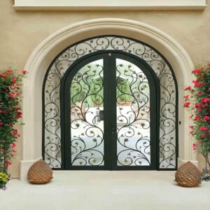 12 طرح درب پارکینگ فرفورژه نمای رومی در مشهد