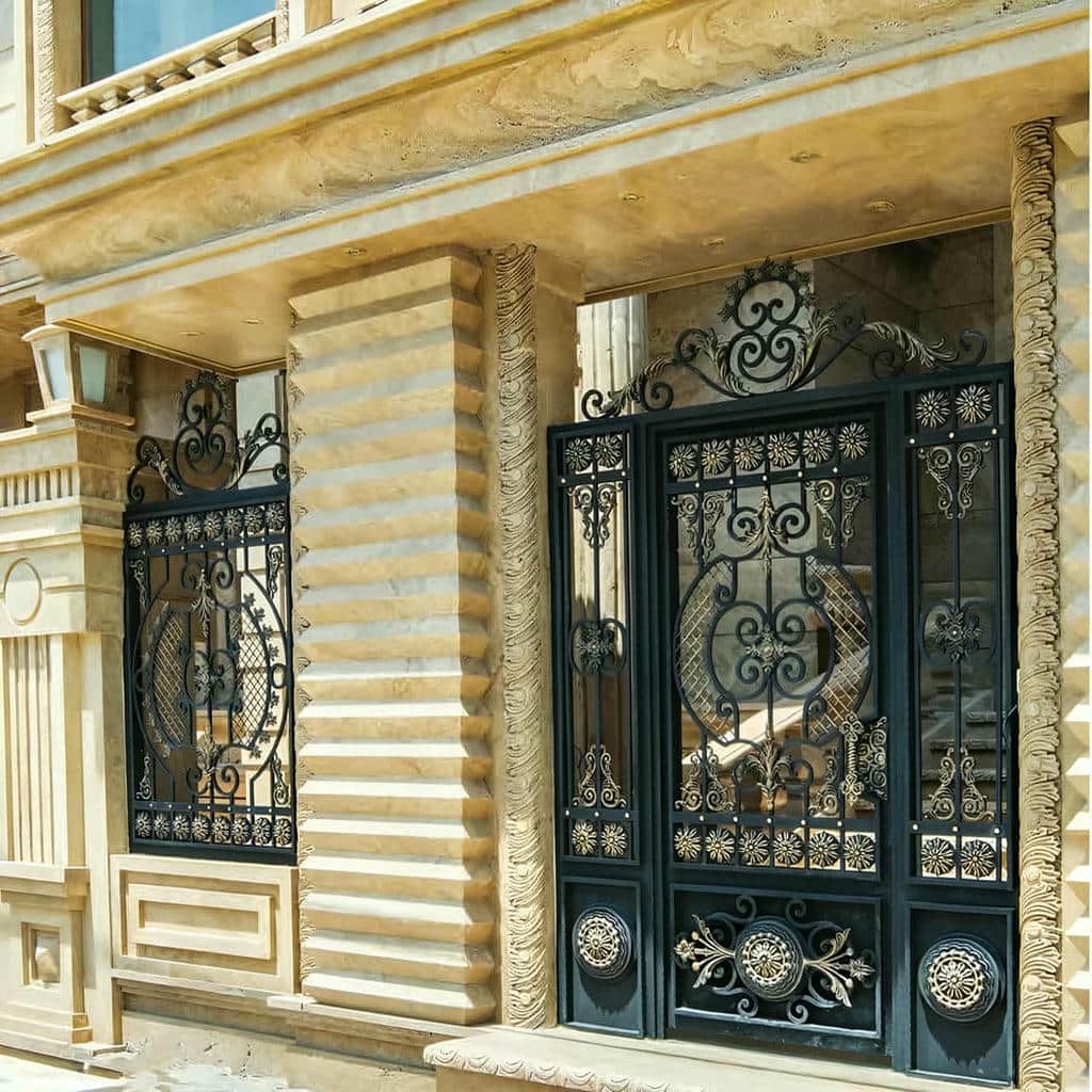 خرید درب مدرن نمای سنگ با دستگیره بلند در مشهد خرید درب مدرن نمای سنگ با دستگیره بلند در مشهد