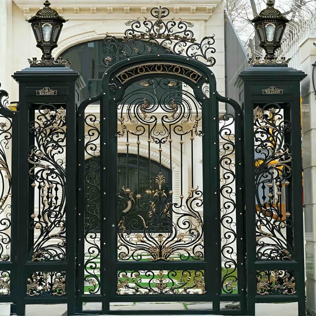 اجرای درب ویلایی فلزی ریلی برای ورودی باغ در مشهد