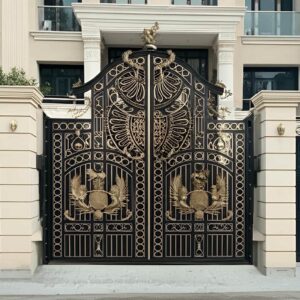 11 مدل درب پارکینگ طرح چوب ترموود در مشهد