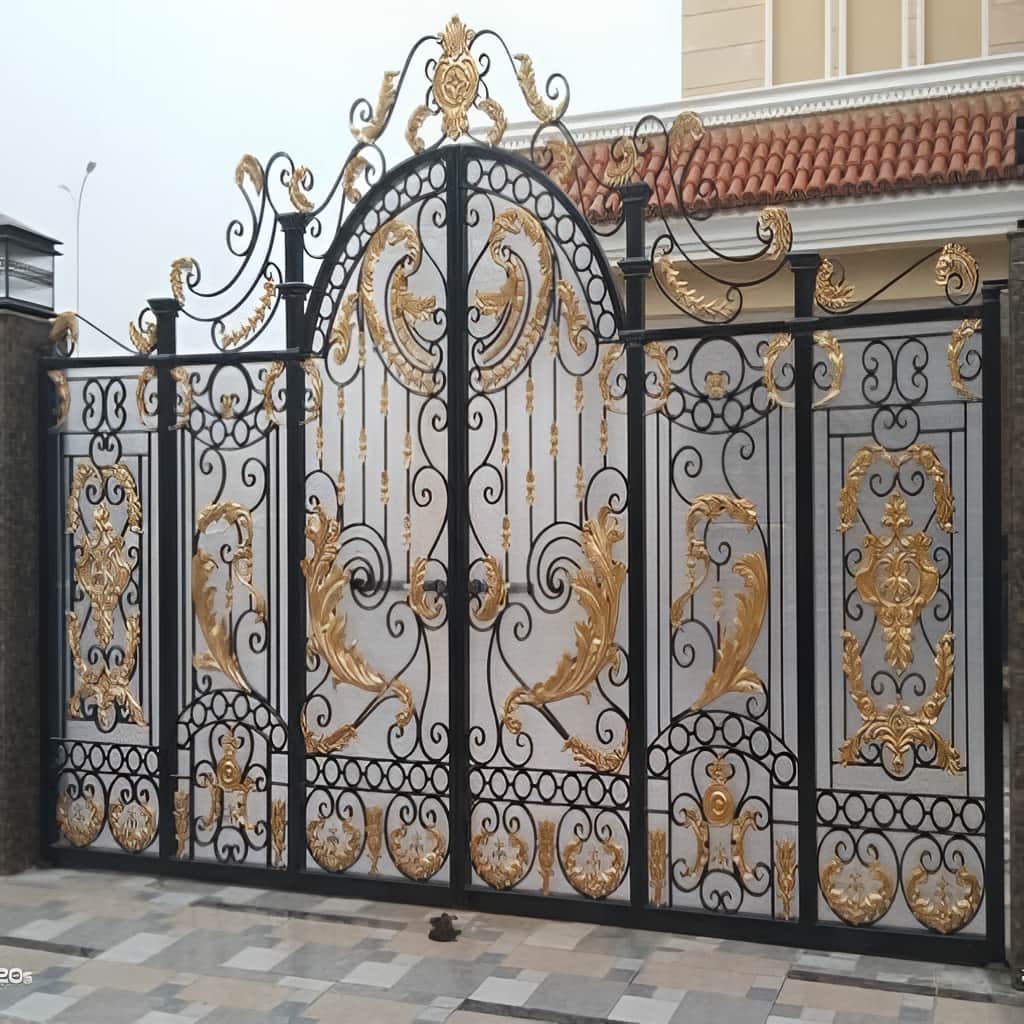 خرید درب پارکینگ فلزی دو لنگه با طرح مینیمال در مشهد