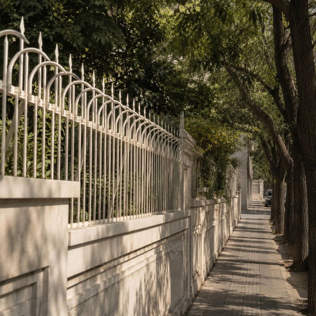 نرده حفاظ دیوار بلند با فرم منظم در مشهد نرده حفاظ دیوار بلند با فرم منظم در مشهد