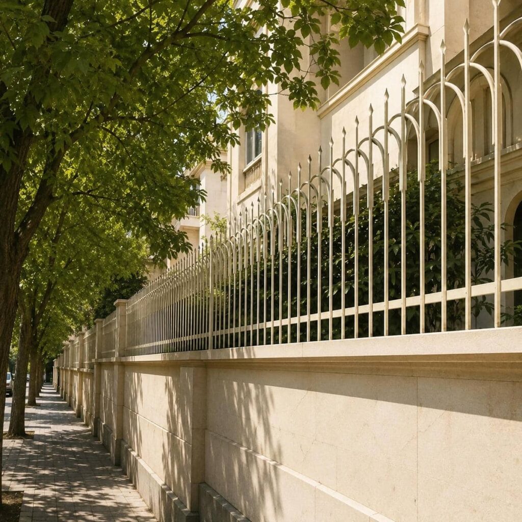 حفاظ دیوار ویلا با شاخههای متراکم برای نمای سنگی در مشهد حفاظ دیوار ویلا با شاخههای متراکم برای نمای سنگی در مشهد
