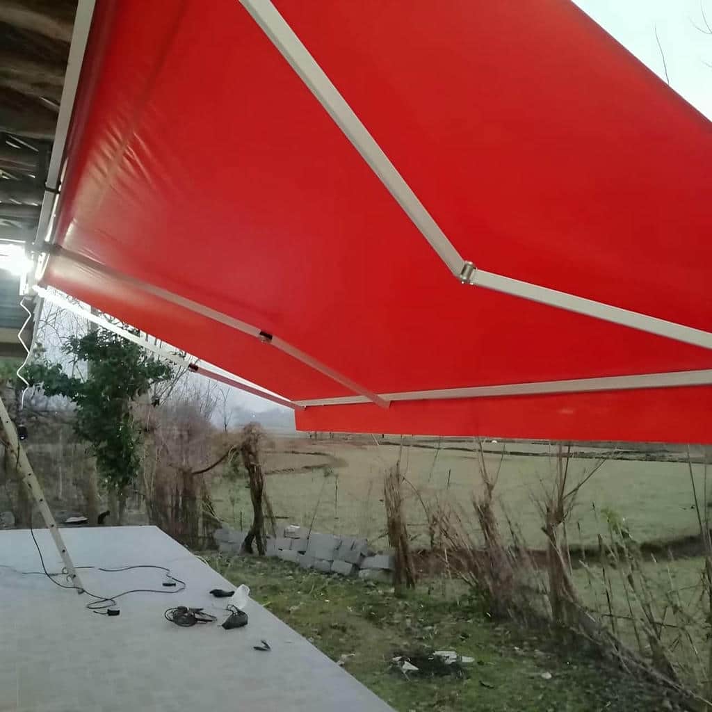 سایبان ضد آب بازویی با پارچه طوسی