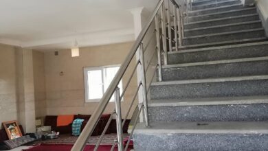 نرده استیل راه پله مشهد با پایه براق